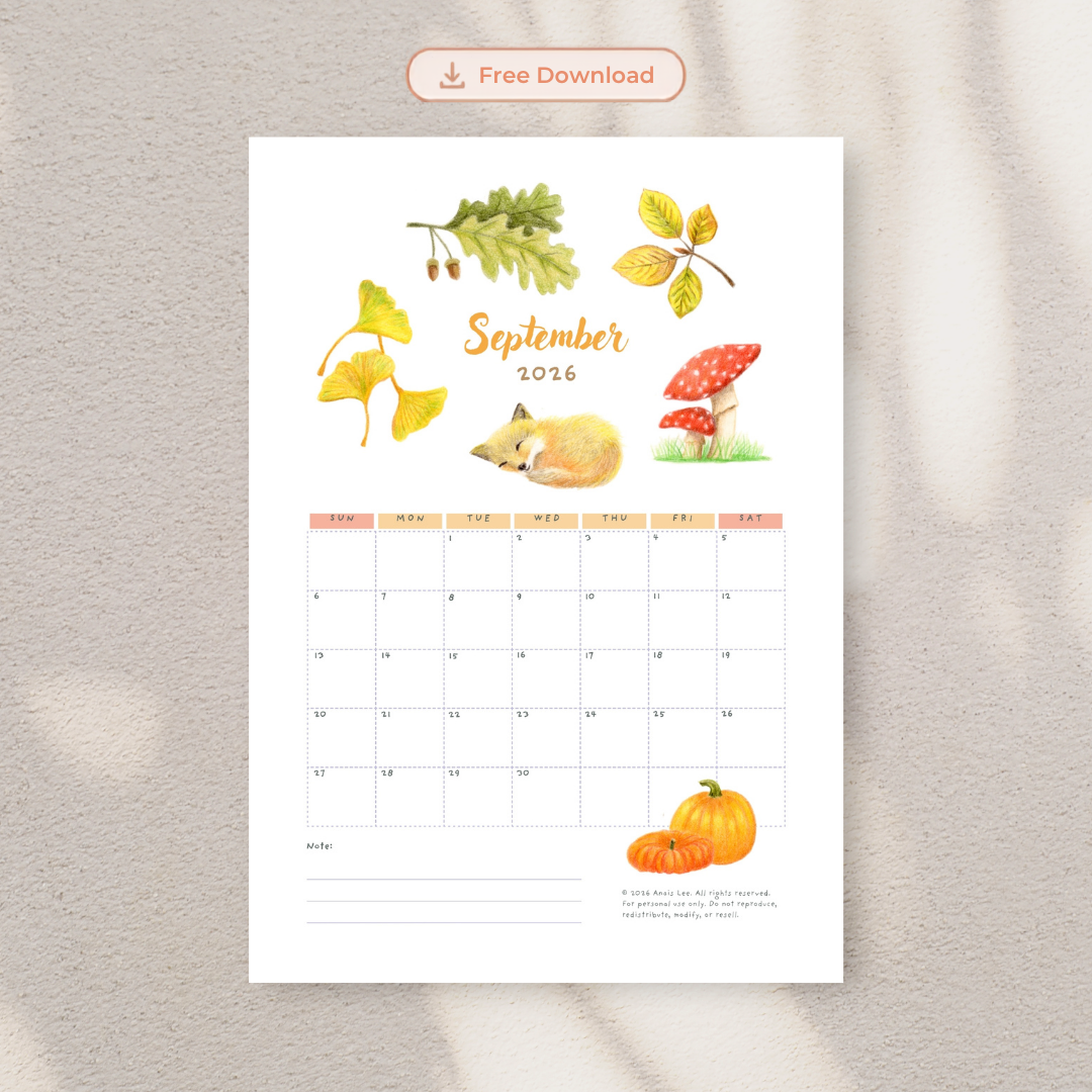Free Printable Calendar – A Woodland September